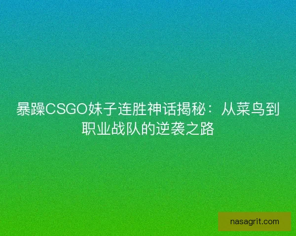 暴躁CSGO妹子连胜神话揭秘:从菜鸟到职业战队的逆袭之路 暴躁CSGO妹子连胜神话揭秘:从菜鸟到职业战队的逆袭之路