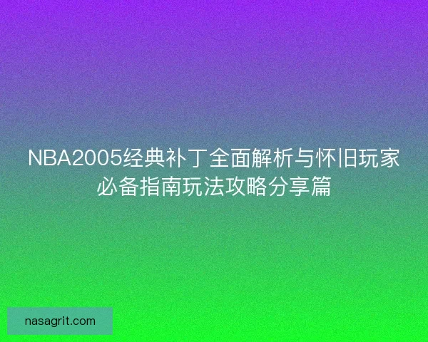 NBA2005经典补丁全面解析与怀旧玩家必备指南玩法攻略分享篇