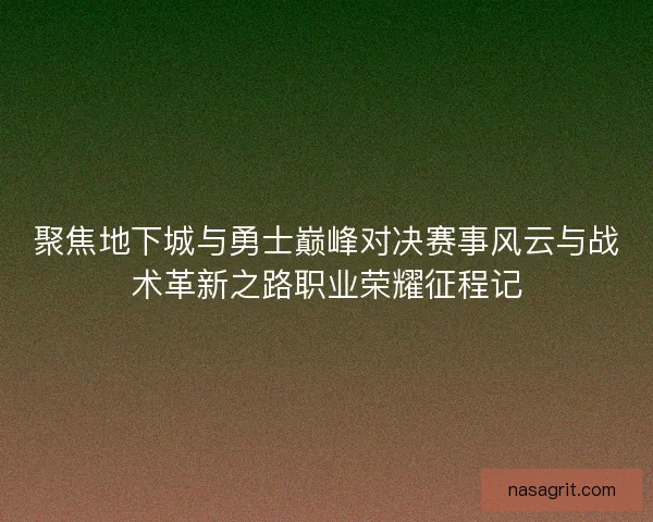聚焦地下城与勇士巅峰对决赛事风云与战术革新之路职业荣耀征程记